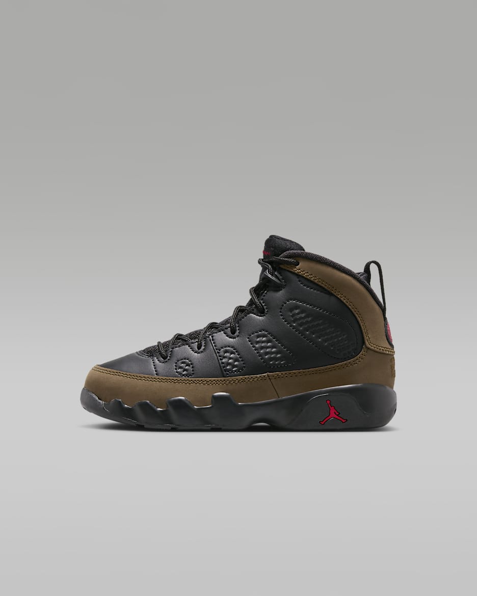 Jordan 9 Retro Olive Little Kids Shoes. Nike